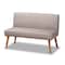 Baxton Studio Odessa Mid-Century Modern Grey Fabric and Walnut Brown Finished Wood 3-Piece Dining Nook Set 175-10843-10840-Zoro - alternate 5